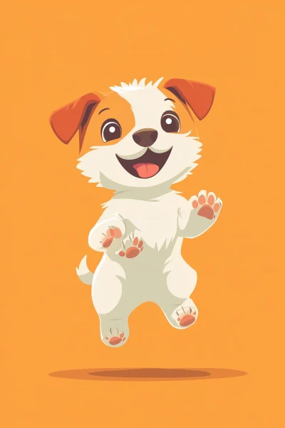 Super Cute Jumping Puppy Character