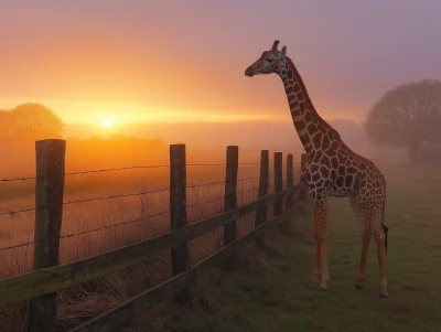 Giraffes in an Open Field