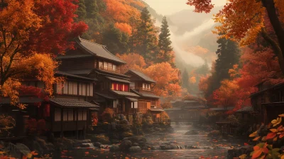 Ginzan Onsen in Autumn