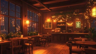 Cozy Café with a Studio Ghibli Aesthetic