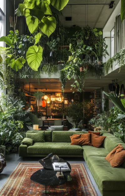 Modern Jungle Living Room