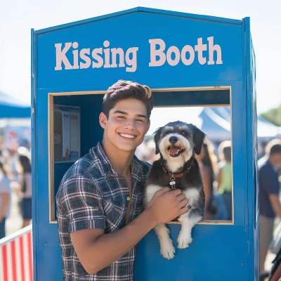 Blue Kissing Booth at Small Town Festival