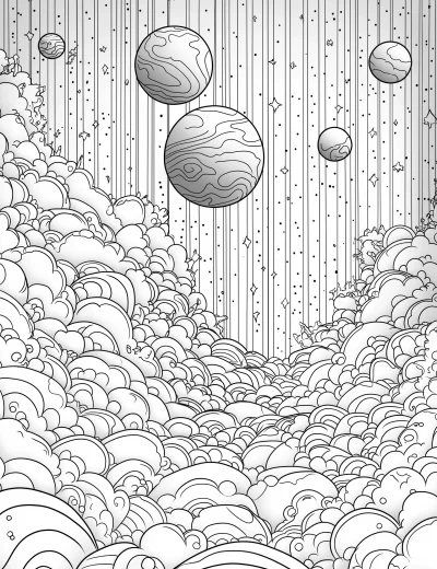 Psychedelic Galaxy Coloring Page