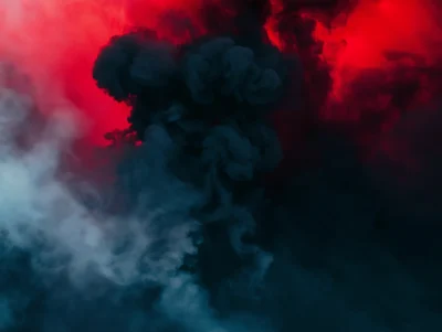 Dramatic Black and Red Smoke Composition