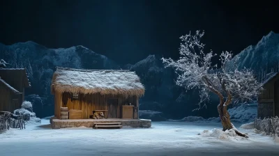 Stage Play in Snowy Landscape