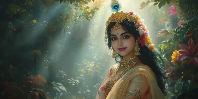 Celestial Goddess Radha Ji Portrait