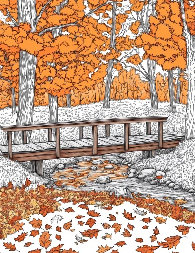 Autumn Foliage Coloring Page