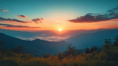 Serene Landscape at Sunrise