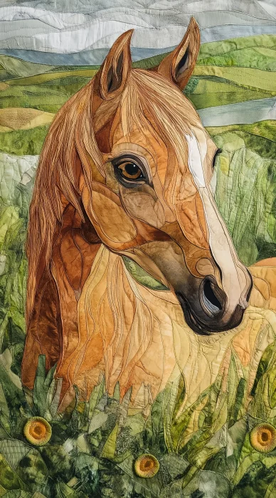 Little Horse Quilting Art Illustration