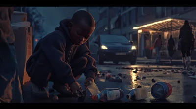 Portrait of a small African boy with skinhead