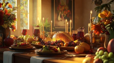 Festive Feast Table Illustration