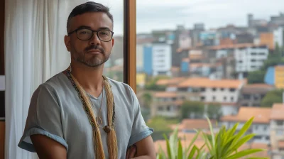 Office Portrait with Favela Skyline