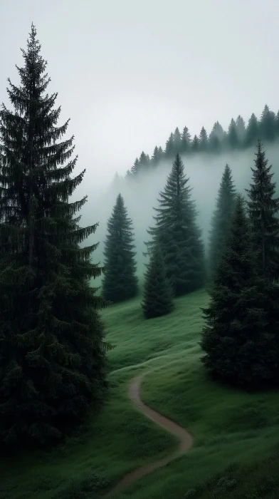 Foggy Pine Forest