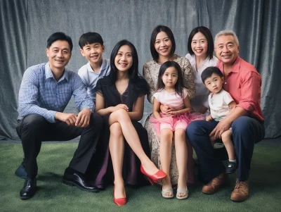 Asian Millenials Family Photo