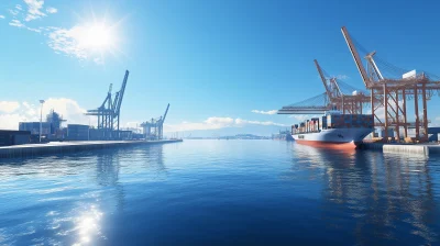 Container Port View on a Sunny Day