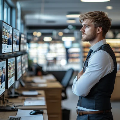 Modern Office with Supermarket Manager