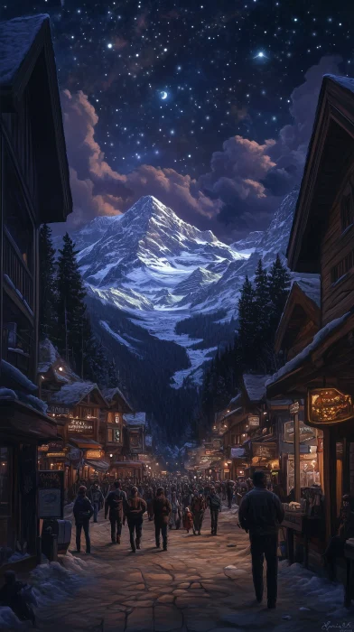 Mountain Town Night