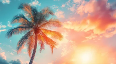 Tropical Palm Tree with Sunlight