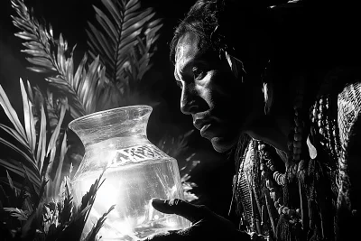 Nighttime Ceremony in the Amazon Jungle