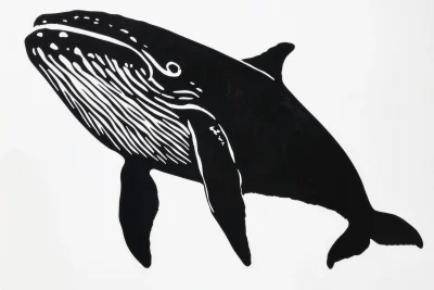 Whale Linocut Artwork