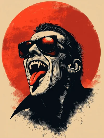 Smiling Dracula with Sunglasses