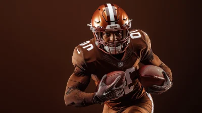 American Football Player in Brown Uniform