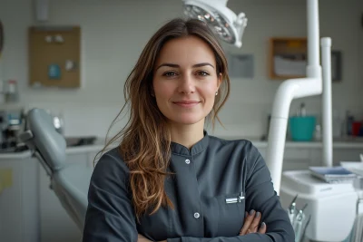 Portrait of Female Dentist in Dental Office