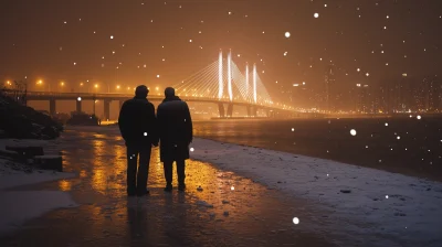 Night at Mahim Beach with Indian Couple