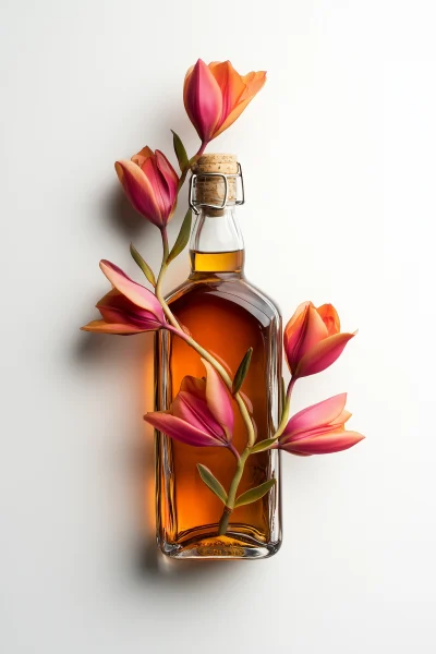 Floral Whisky Bottle