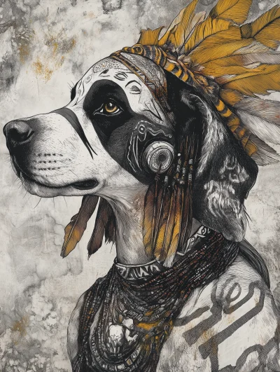 African Warrior Dog Illustration