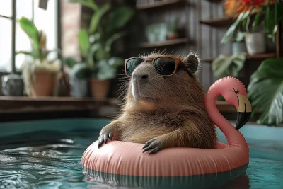 Capybara in Sunglasses Illustration