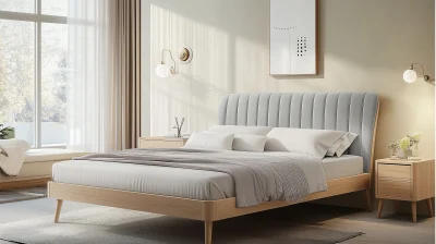 Modern Solid Wood Double Bed Design