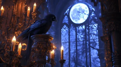 Raven in Gothic Castle