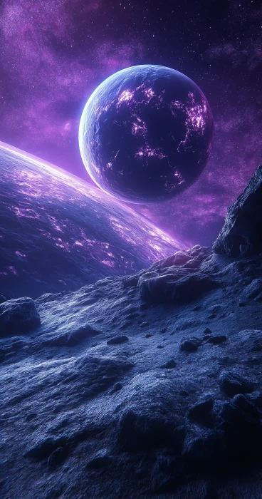 Purple and Blue Space Planet