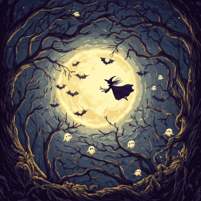 Halloween Night Sky Illustration