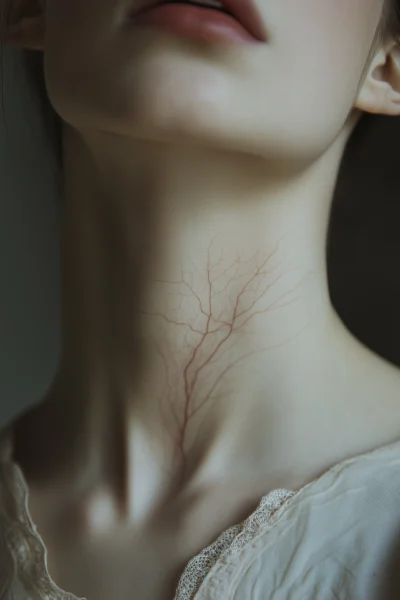 Pale Woman’s Neck Closeup