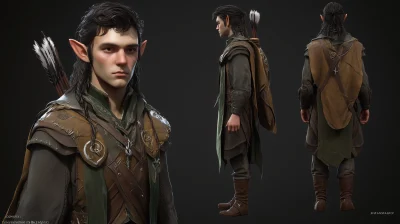 Realistic Digital Male Elf Character Design