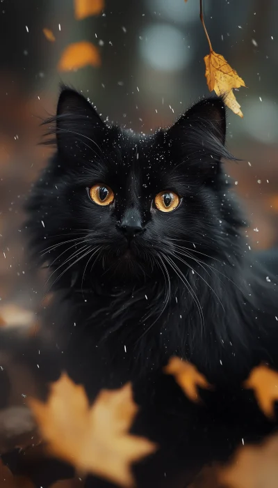 Autumn Cat in Fog