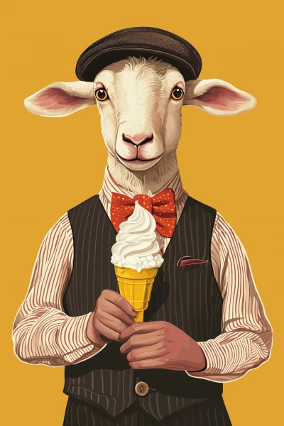 Sheep with Ice Cream