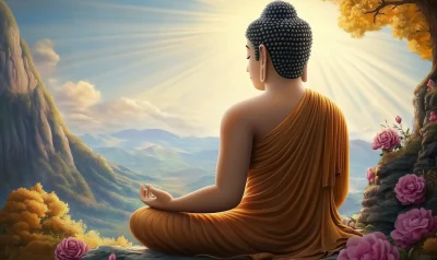 Buddha Meditation on Serene Mountain