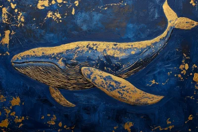 Whale in Blue and Gold