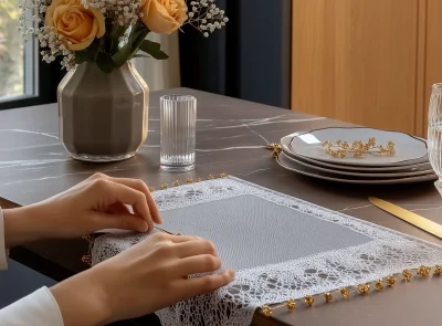 Elegant Sewing with Golden Beads