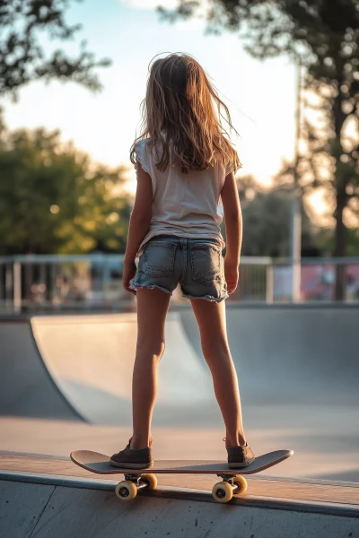 Young Skater Girl at Park