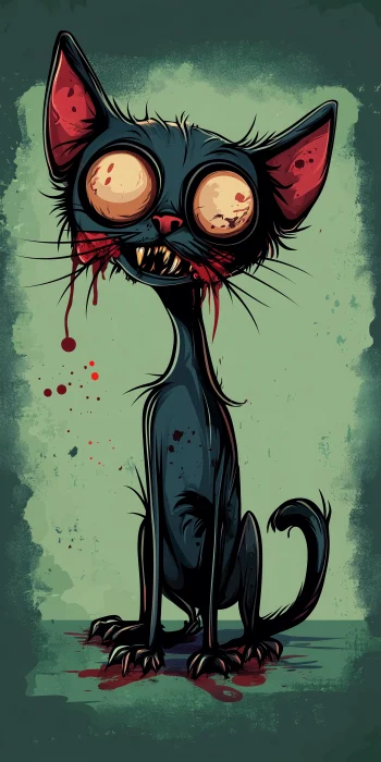 Vector style zombie cat