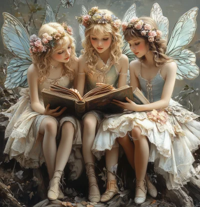 Fairies Reading Books