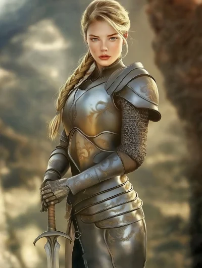 Portrait of a Female Paladin