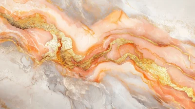 Peach Blossom Marble with Golden River