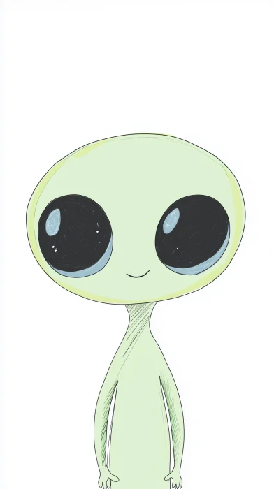 Cute Alien with Background