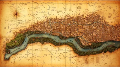 Ancient Style Map of Shanghai