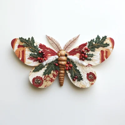 Christmas Moth Botanical Illustration